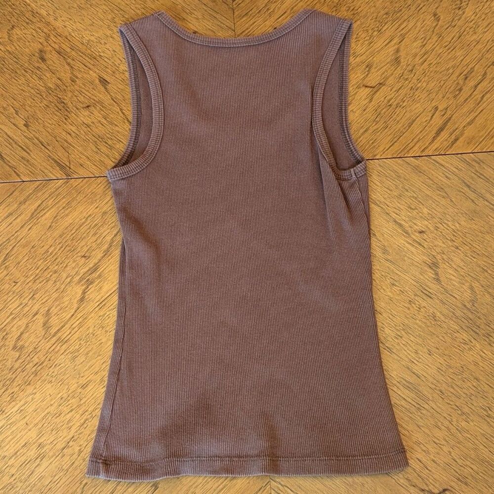 Y2K Wet Seal Brown Ribbed Cotton Tank Tip Size Juniors Medium - Picture 3 of 5